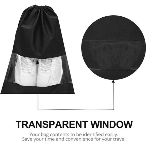 12PCS Shoe Bags for Travel - Large Dustproof Drawstring Shoes Packing Organizers - Picture 3 of 8